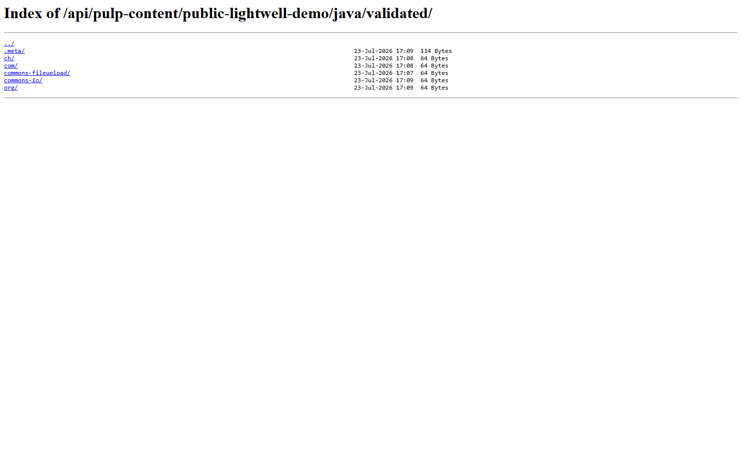 Lightwell validated registry index