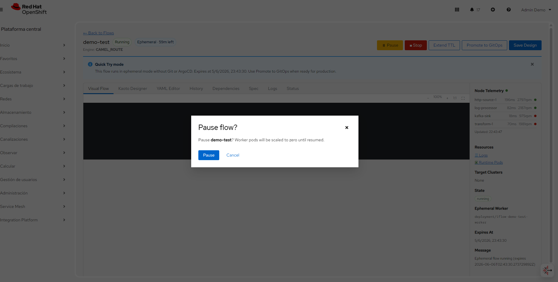 Lifecycle controls — Pause