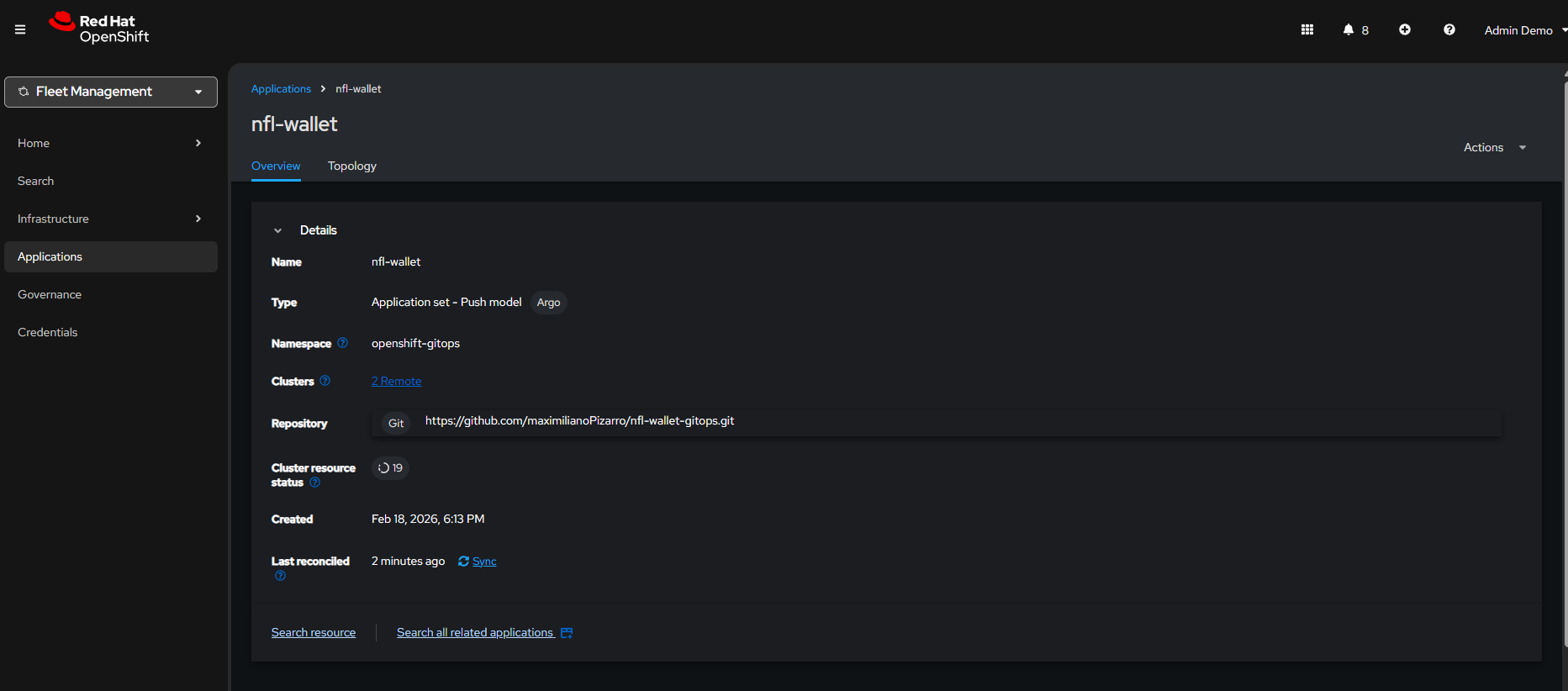 ACM topology and clusters