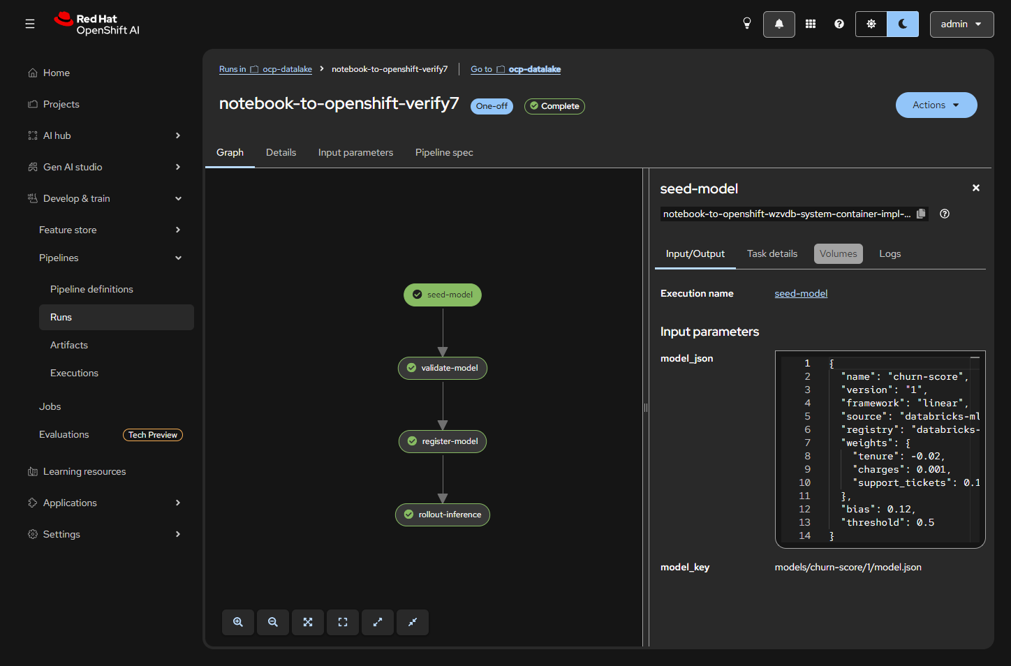 KFP run notebook-to-openshift-verify7 Complete