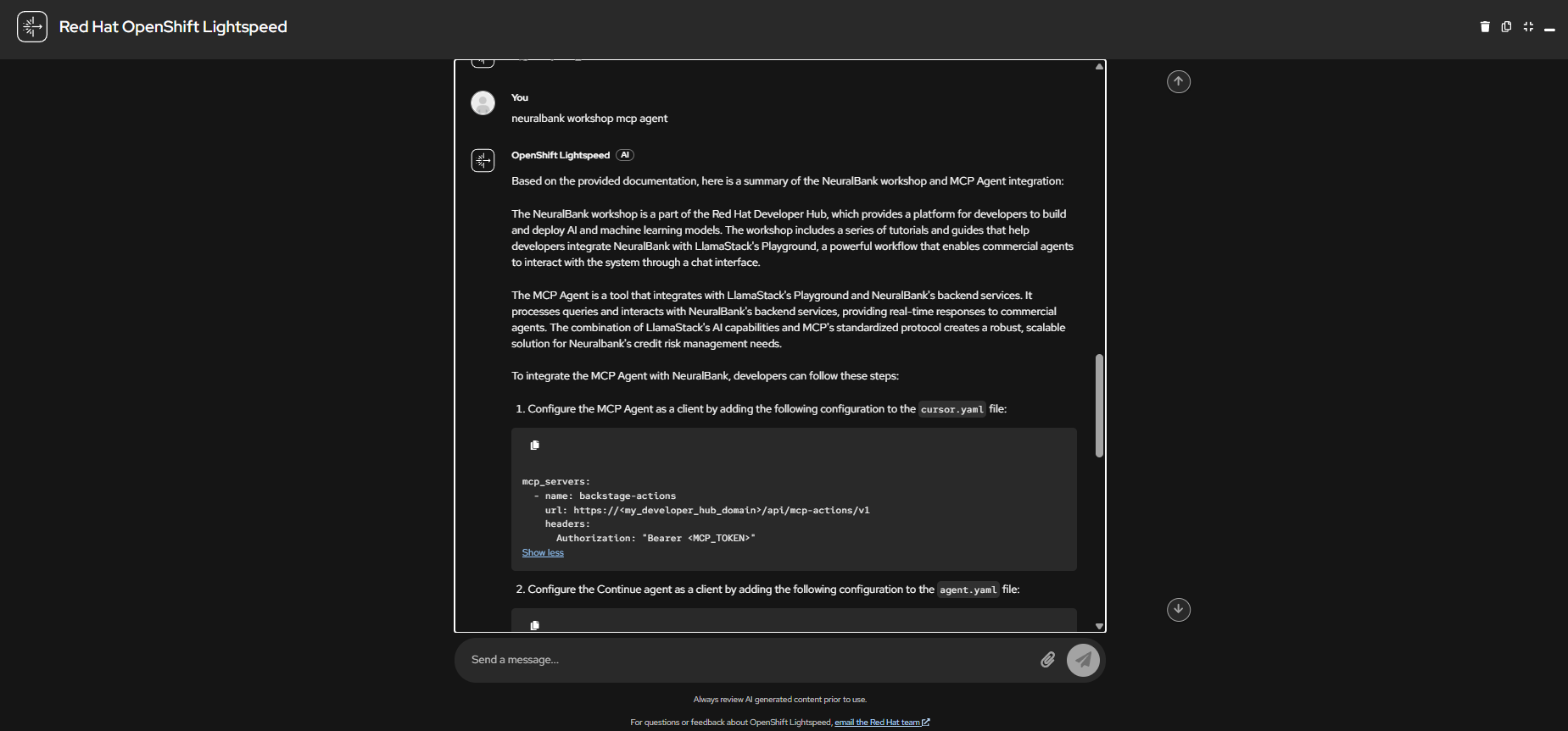 Lightspeed - NeuralBank Workshop MCP Agent