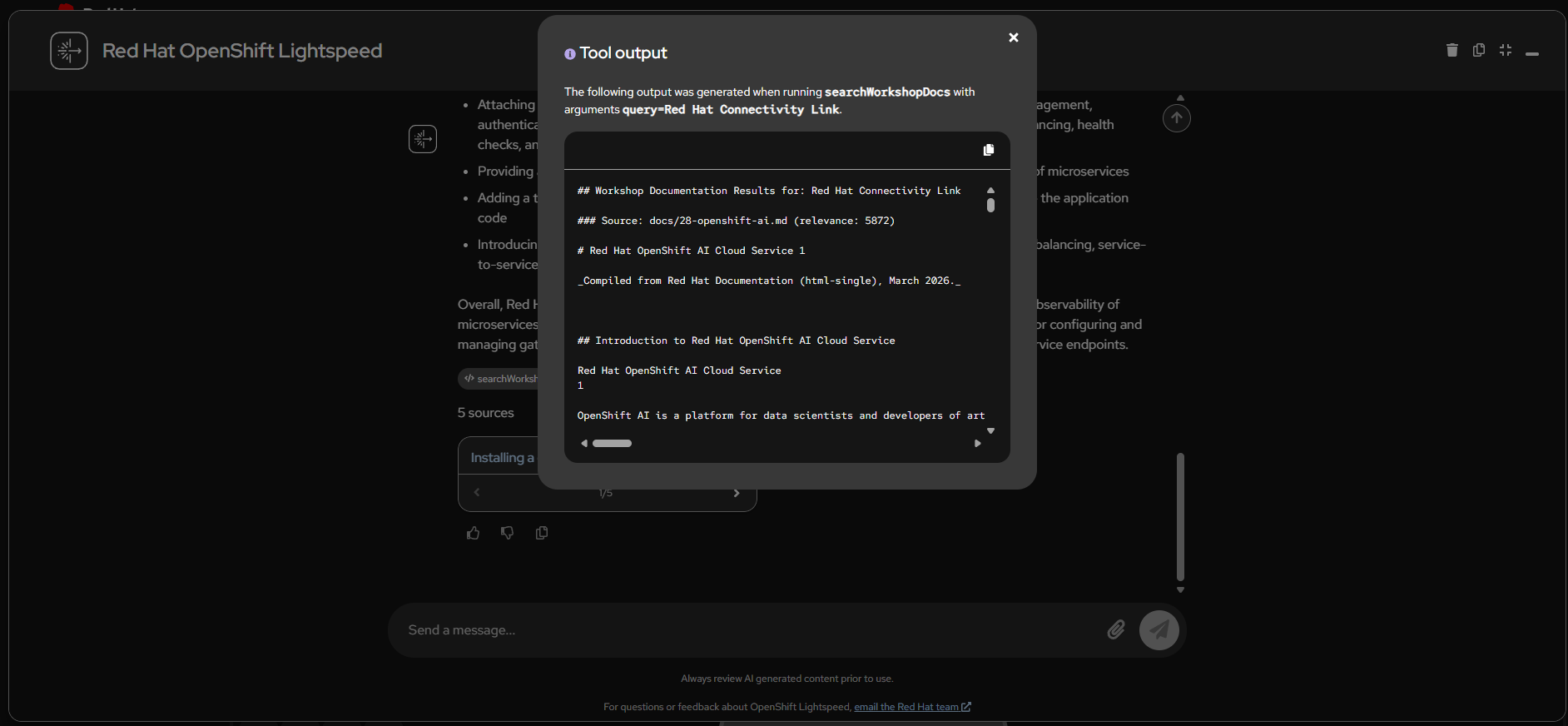 searchDocs Tool Output - Connectivity Link