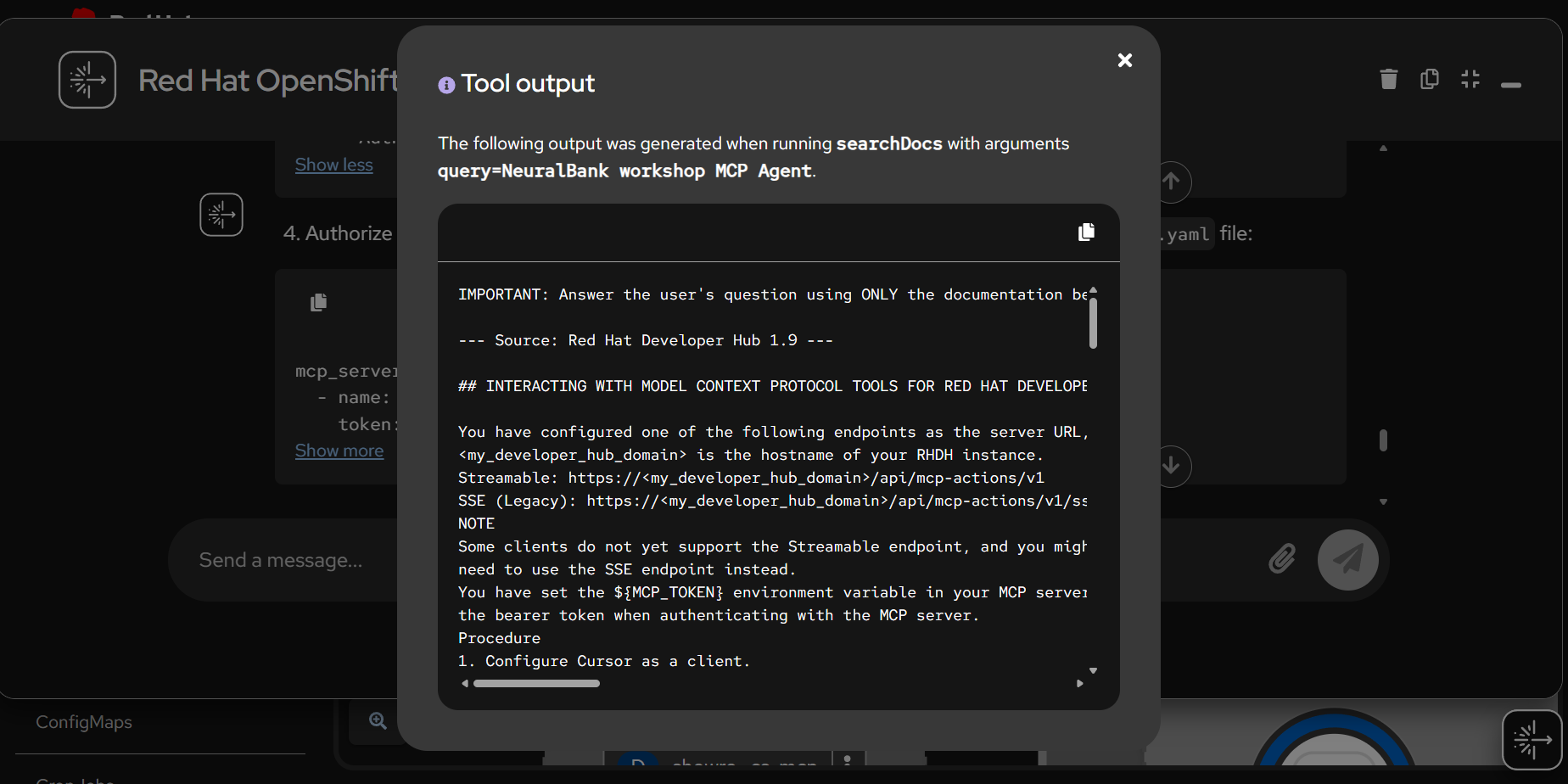 searchDocs Tool Output - NeuralBank MCP Agent