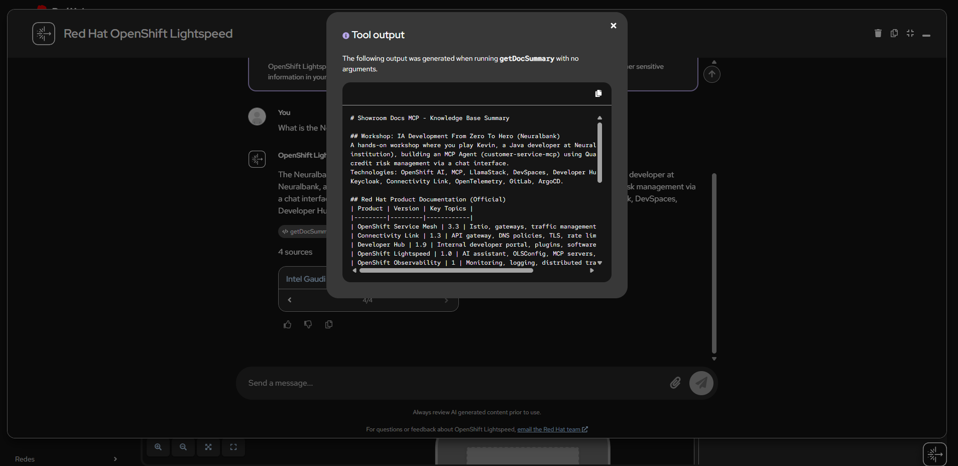 getDocSummary Tool Output