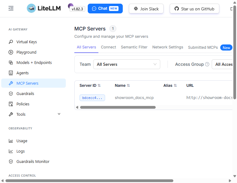 LiteLLM Dashboard - MCP Servers