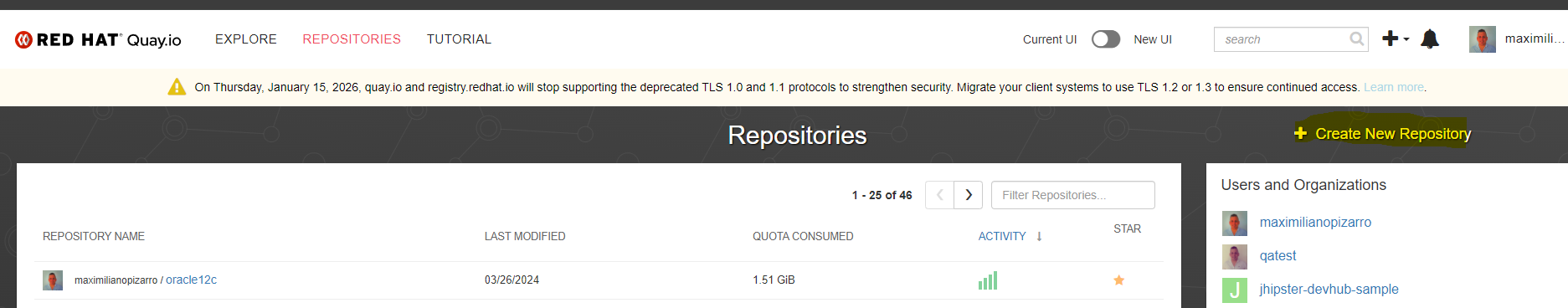 Create Quay.io Repository